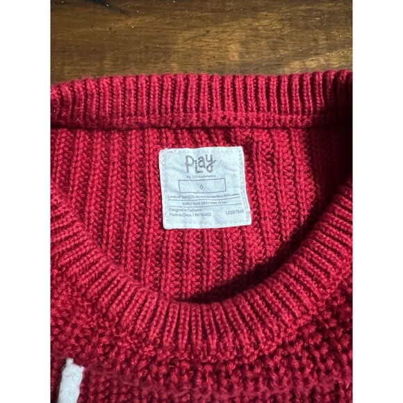 Little Sleepies Deep Crimson “Cheer” Drop Shoulder Sweater - Picture 4 of 6